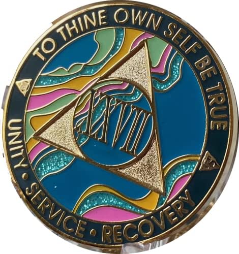 27 godina AA medaljon elegantni mermer Tahiti Teal plavi i ružičasti zlatni čip