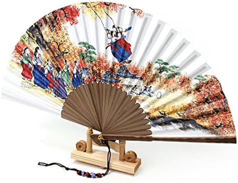Korejski tradicionalni bambus Hanji ručni ventilator sa norigae velikim sklopivim poklon ljuljanjem