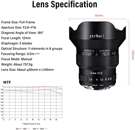 AstrHori 12mm F2.8 full Frame ručni Fisheye objektiv 185° Ultra širokougaoni objektiv za Leica/Panasonic/Sigma L nosač kamera bez