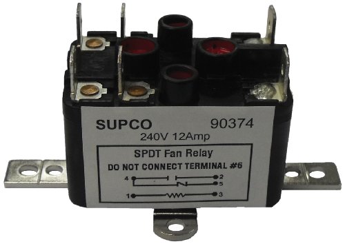 SUPCO 90372 relej ventilatora opće namjene, 12 napona zavojnice 120 V, jednopolni kontakte sa dvostrukim bacanjem