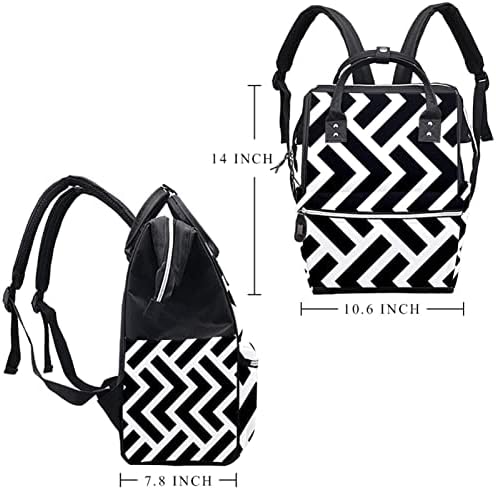 Crno-bijelo trokut val trake ruksak ruksak za bebe nazivne torbe za promjenu multi funkcije Velika kapacitet putnička torba