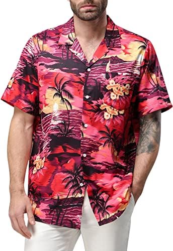 Mrignt Muška havajska majica kratki rukavi ispisani gumb dole ljetne plažne majice