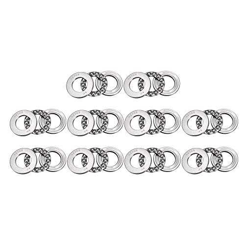 Uxcell 51103 minijaturni kuglični kuglični ležaj 17mm x 30 mm x 9mm hromirani čelik s perilicama 10pcs