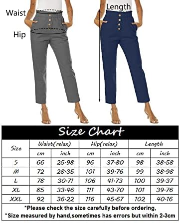 Ethia Plus Size Stretch pantalone za žene Radno ležerne ljetne žene Ležerne duge dugmeta za ukrašavanje hlača