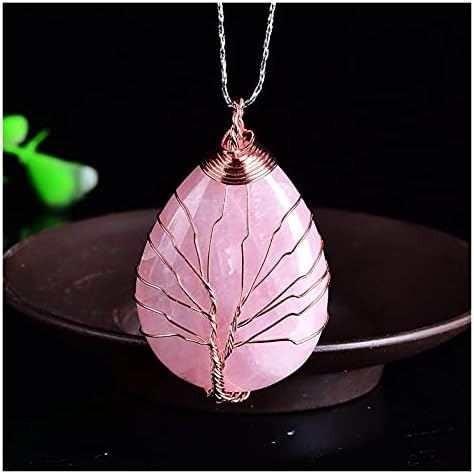 Ruitaiqin Shitu 1pc Natural kristal Rose Kvarcni stablo života Ametist Privjesak mineralni nakit Par Dekoracija DIY pokloni Dodatna
