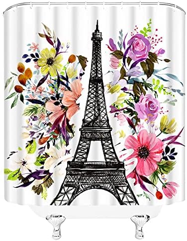 UAEAX PARIS Effie kula tuš sa ciradom Curkin Collect Clour Daisy Rose Francuska romantična umjetnost poliesterska tkanina kupaonica