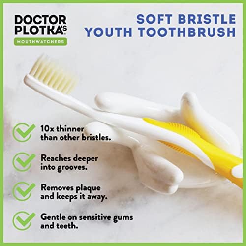 MOUTHWATCHERS Dr Plotkas Extra Soft Kids četkice za zube ručne četkice za zube sa koncem / Ultra Clean Nano četkice za zube / 2 pakovanja-roze