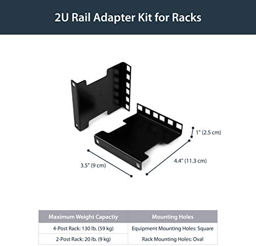 StarTech.com Server Rack dubina Extender-2U-4in / 10 cm-Taa usaglašen - Ugradni rack Adapter-Komplet adaptera za montiranje u Rack-mrežni