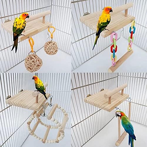 WZHSDKL Drveni ptica Parrot Parches Cage Toys Hanster Play Gym štand sa drva Swing Swing Rattan Ball Toy Dobavljači