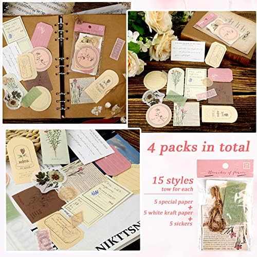 120pcs Vintage Scrapbook naljepnice za novinare Estetske naljepnice Vintage papir naljepnice za papir ScrapPooking pribor Napomena