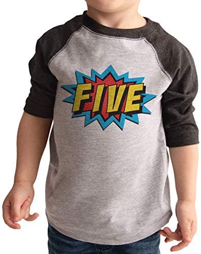 7 ate 9 odjeća 5. rođendana košulja za dječake superheroero 5 godina stari rođendan boy comic pet majica Raglan Tee