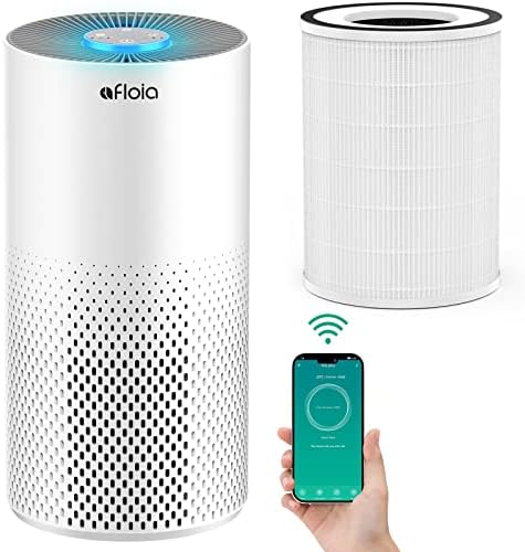 Afloia Pročistači zraka za kućnu pametnu WiFi glasovnu kontrolu velike sobe, Afloia originalni istinski HEPA H13 Filter