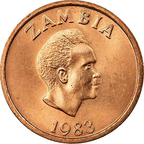 Zambia Coin 2 Envel 1983 izdanje Novoafrički novčić za životinje Orao