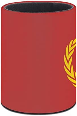 Sovjetski savez CCCP SSSR amblem crveni okrugli PU kožni držač za drvca za stol za skladištenje za skladištenje Olovka Olovka kutija