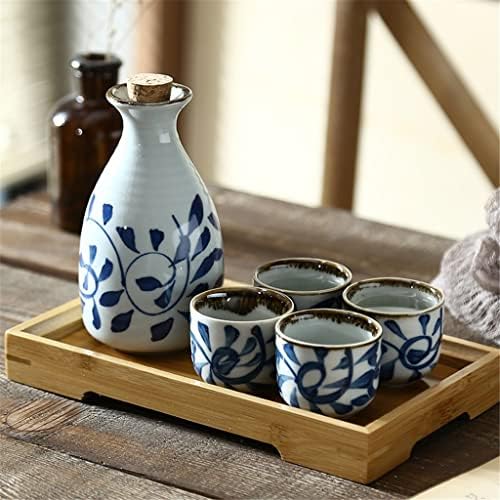 MJWDP japansko stil vinski čuvar keramike sake set Izakaya vinoga ploča s bijelim vinskim staklom