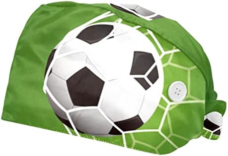 JDEZ 2PCS Radni kape za muškarce Fudbal nogomet Podesive žene Radne kapice Bouffant šeširi sa duksevima Multi