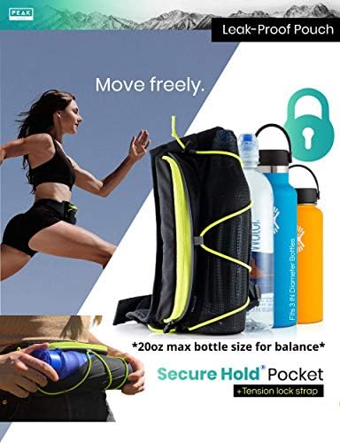 Peak Gear fitnes Fanny paket sa držačem za flaše - lagana torba za trčanje, hodanje, planinarenje i torbica za telefon - bez odbijanja