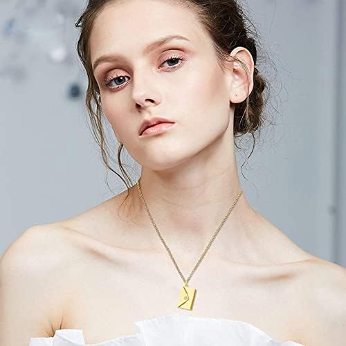Yistu bend prstenovi za žene Valentinovo poklon koverta ogrlica stilski dame Titanium Steel Clavicle lanac privjesak nakit