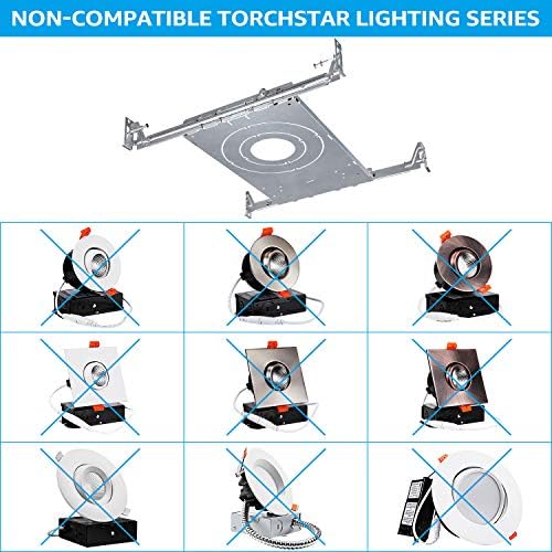 TORCHSTAR 6 inčni Ultra-tanke LED Downlight Bundle montažne ploče, 12-paket osnovne serije 12w 6 inča Dimmable uvučene stropno svjetlo,