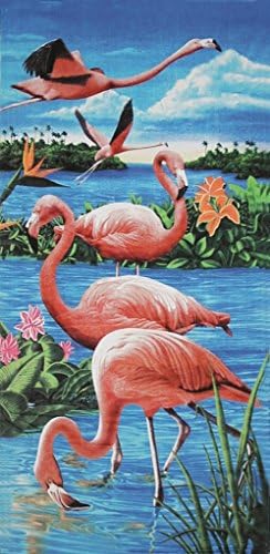 Bahia kolekcija Dohler Flamingos i jezero Brazilski ručnik za plažu Velor 30x60 inča