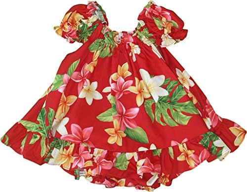 RJC Baby Girl's Plumeria Sunshine Puff rukav Havajska haljina od 2 komada