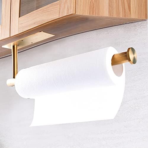Zlatni držač papirnih ručnika ispod ormarića ljepljivi zidni držač role kuhinjskog papirnog ručnika sa šrafovima za kuhinju i kupatilo,