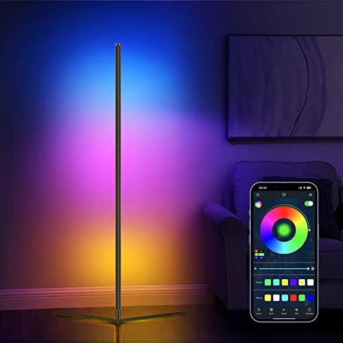 RGB ugaona podna lampa, ugaona podna lampa RGB ugaona lampa koja menja boju LED moderna podna svetla sa Bluetooth aplikacijom i daljinskim