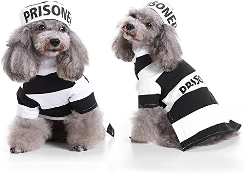 Luckstar zarobljenik kostim - zatvor Pooch pas Halloween kostim party kućni ljubimac kostim odjeća Cosplay sa šeširom za Teddy Pug