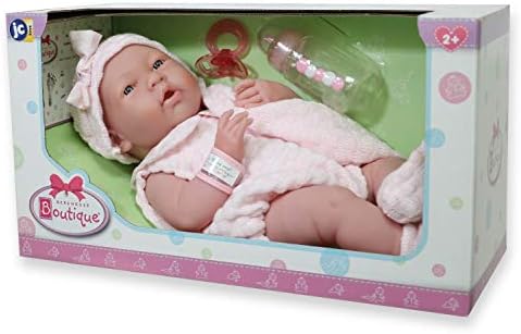 Anatomski ispravan Real Girl Baby Doll | 15 Sve-vinil | JC Toys - la novorođenče | Made in Spain | dolazi sa Pink Knit Outfit i pribor