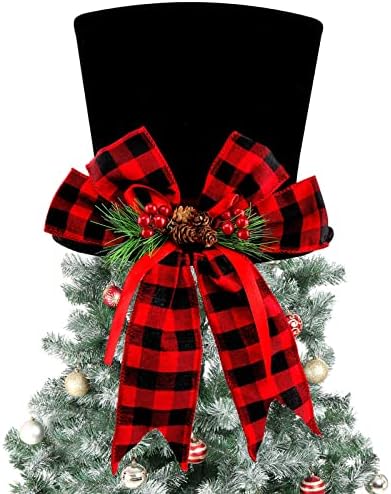 Božićno stablo, šešir, seoska kuća Božićni dekor zatvoreni ukras sa crvenim bivolom, Xmas Dekoracije Cleance Funny Thewpers Fory za kućnu otvorenu