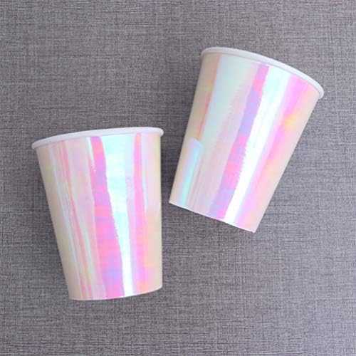 Nuobesty 16pcs iridescentne čaše za jednokratnu upotrebu čaša za jednokratnu upotrebu dugih folija za pitke šalice za piće za rođendan za rođendan