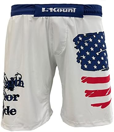 5kountna čvrstoća, čast i ponos sublimirana američka zastava MMA borbene kratke hlače Muay Thai Boxer Kickboxing BJJ Trening Kratki