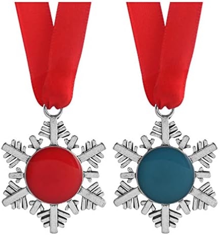 Aboofan Rotorijsko dekor 2pcs Snowflake Privjesci sa crvenim vrpcom Božićni ključevi Torba Privjesna Božićna zabava Favori za djecu