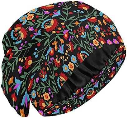 Sjemenska kapu za spavanje Honet Bonnet Beanies Cvijeće cvjetno lišće Vintage Retro za žene Noćni omot za žene