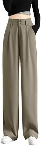 Ženske široke hlače za noge visoke elastične struke u stražnjoj poslovnoj radnoj pantalonima duge ravne dame znoji