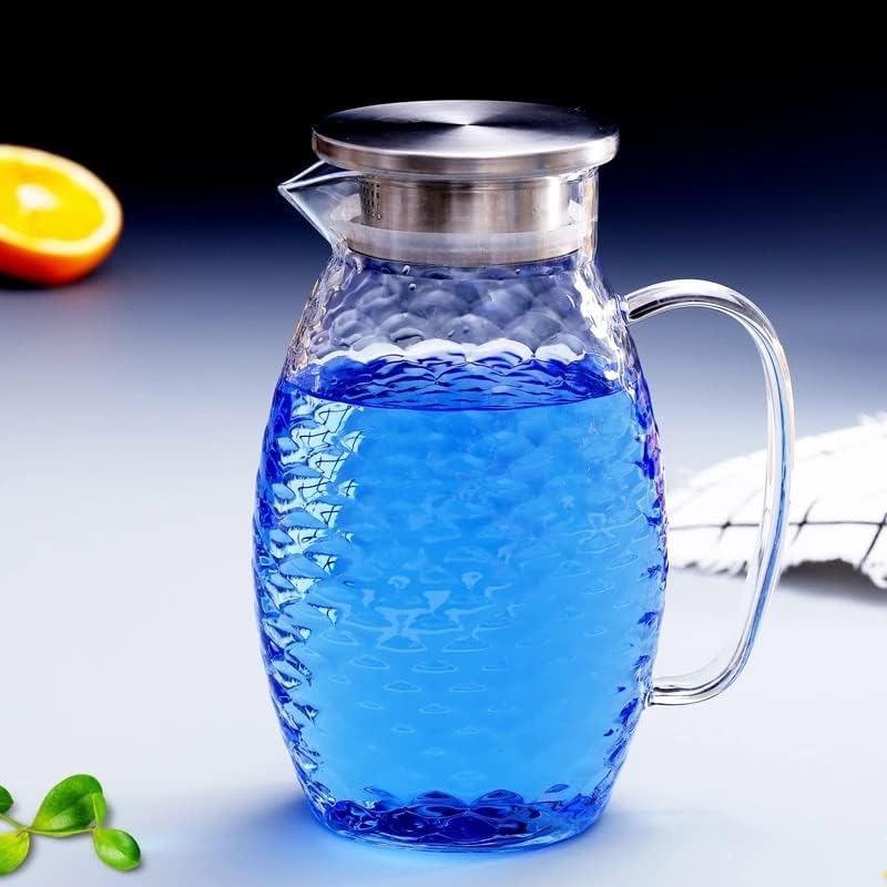 HGGDKDG Sličica visokog kapaciteta EXTURE Clear Glass Carafe sa nehrđajući čelični vodostaj za vodu za vode