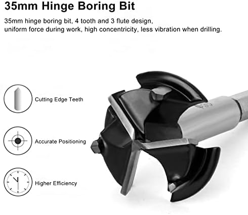 Bušilica Forstner prečnika 35 mm, rezač testere za bušenje sa šarkama, 3 flauta 4 zuba bušilica za cementirani karbidni otvarač rupa