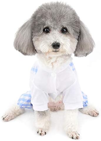 Zunea Mali pas Pajamas Meko pamuk štenadke za spavanje ljeta Pajamas Plaid Wear Wear PJS Odjeća za odjeću Doggie Chihuahua Ramper