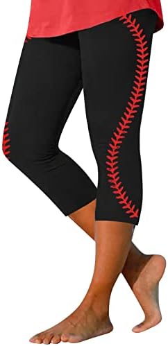 Bejzbol Print Yoga Workout helanke za žene Tajice visokog struka Ultra meke brušene rastezljive udobne atletske sportske hlače