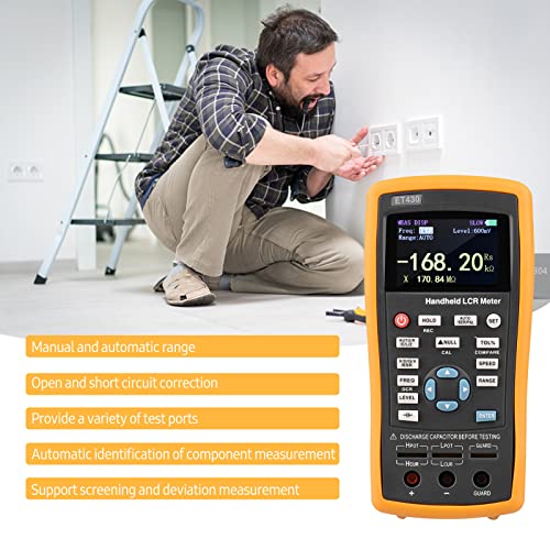 Kknoon 2,5-inčni LCD digitalni ručni ručni 100khz LCR metar LCR Multimetar Tester za induktivnu kapitalnu otpornost dimenzija 0,6