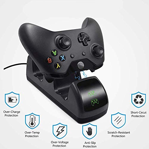 Punjač za Xbox One kontroler, punjiv za Xbox One, Xbox One X, Xbox One S, Xbox One Elite kontroler, dvostruka Xbox stanica za punjenje