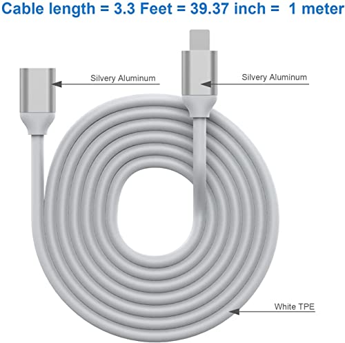 Fauvism Munja za produženje kabla muško za žensko, klizač za munje 3,3ft za iPhone, iPad