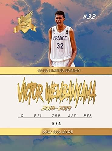 2019 Victor Wembanyama Custom Custom Basketball Novelty Rookie Card U16 Francuska - Projektirano 1 Pick u 2023. NBA nacrt