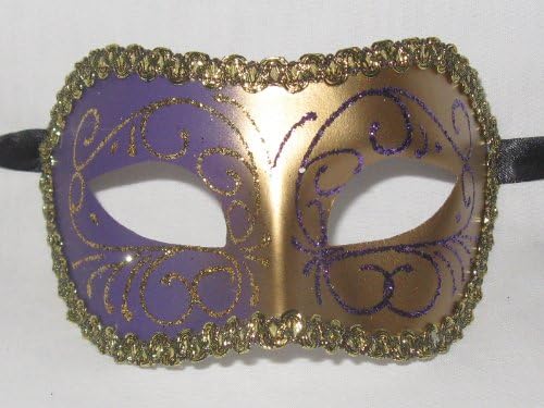 Ljubičasta Glitter Colombina Lillo Venecijanska maska ​​maska