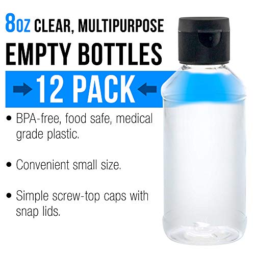 U. S. Art Supply 8 unca Squeeze PET plastičnih boca sa Flip Cap-BPA-free, siguran za hranu, medicinske kvalitete plastike, akrilna sipanje boja