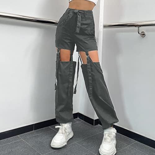 Dvije komade odjeće za žene hlače Ležerne prilike 2023 Teretne hlače Žena opuštena fit baggy odjeća Crne hlače visoki struk