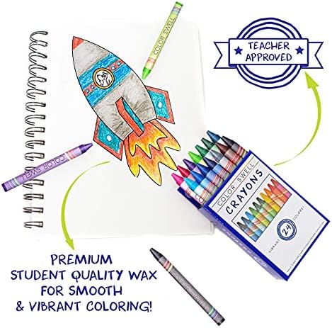 Color Swell Bulk Crayon pakovanja - 36 kutija od 24 živopisne bojice kvaliteta nastavnika izdržljive rasute bojice za učionicu i Dom