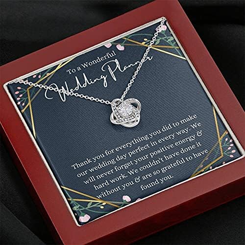 Nakit za karticu, ručno izrađena ogrlica - personalizirani poklon love čvor, poklon za vjenčanje, ogrlica za planer za vjenčanje,