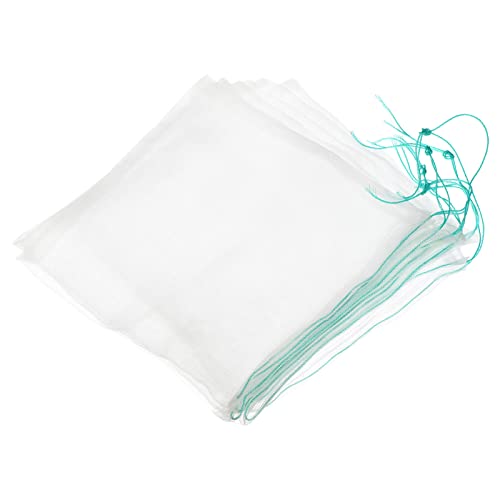 PATIKIL Aquarium filterske medijske torbe 20x20cm mrežaste torbe za akvarijum sa 6 pakovanja sa vezicama bijele