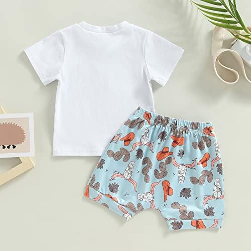 Summer Baby Boy Shorts set kratkih rukava plaža Bum majica vrhovi čvrstih kratkih hlača 2pcs casual outfit